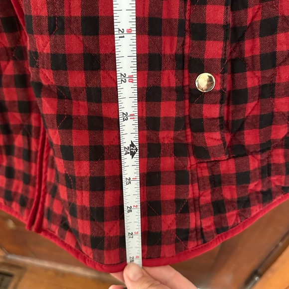 Quilted Red and Black Buffalo Check Vest 100% Cotton Pockets Warm Cabincore - Picture 8 of 8